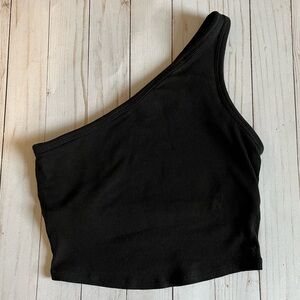 Black One-Shoulder PINK Women's Top